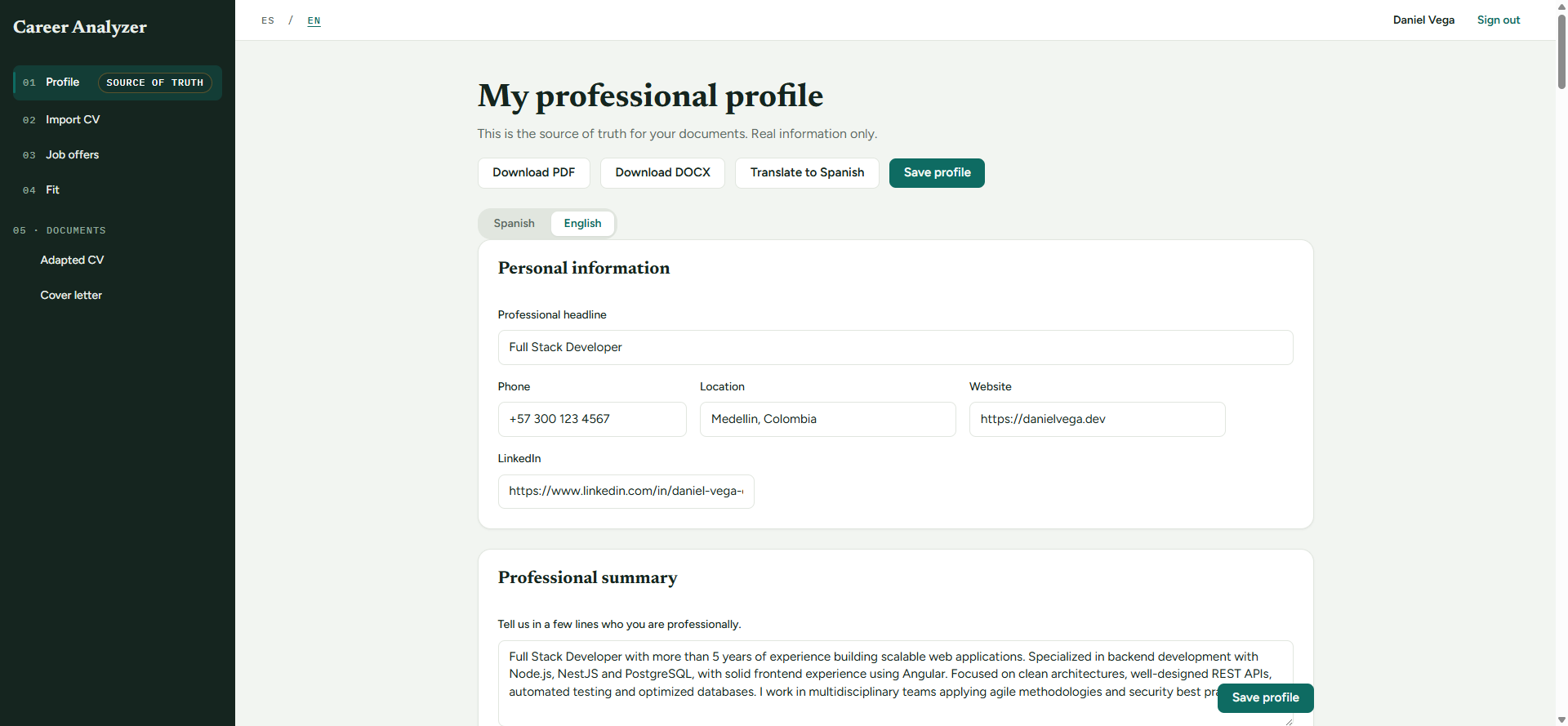 Job Search Assistance Platform screenshot